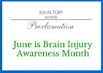 Mayor John Tory proclaims June Brain Injury Awareness Month in Toronto