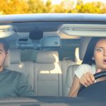 couple reacts to a car accident